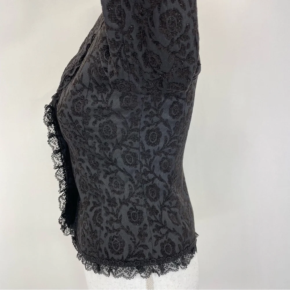 Cocoon Italy Lace Embellished Jacket Black Size 6 - Picture 7 of 14